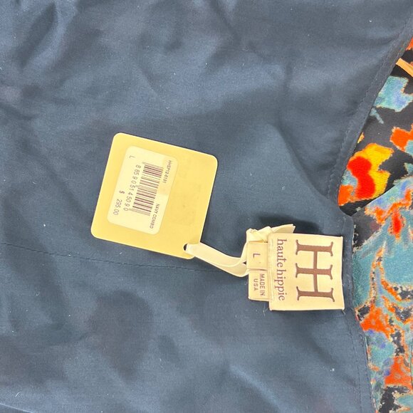 New Haute Hippie Multicolor Floral Halter Top Backless Ties 100% Silk Size Large - Picture 11 of 12